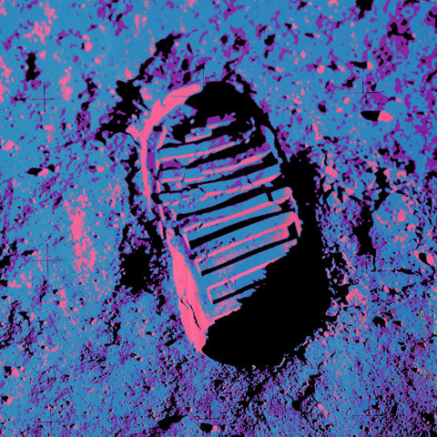 Moon Print Blue Wall Art