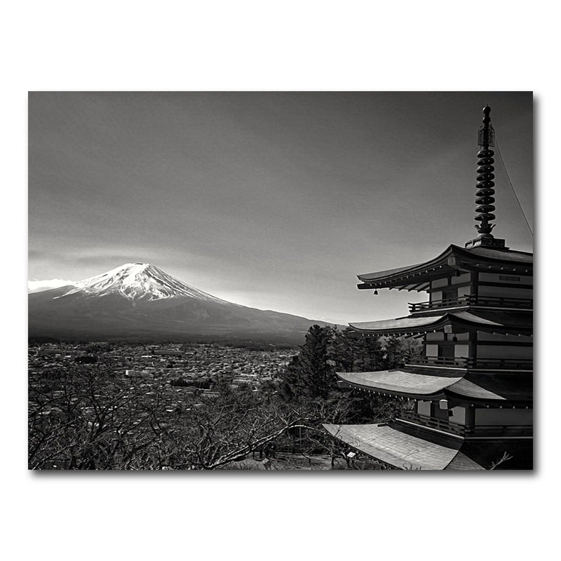 AUTO-MOCKUP WHITE | Mount Fuji Grayscale | 1 Piece | Gallery Wrap Canvas | group=4x3