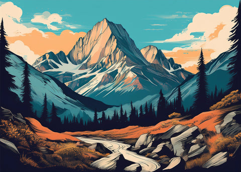 Mountain Landscape Poster Wall Art