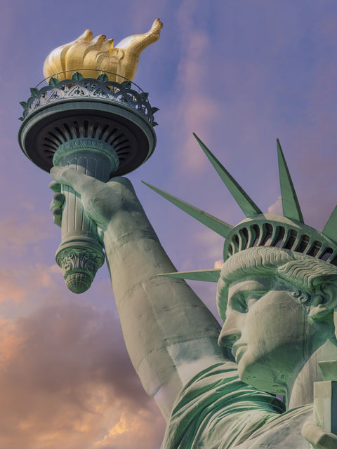 NEW YORK CITY Statue of Liberty at sunset Wall Art
