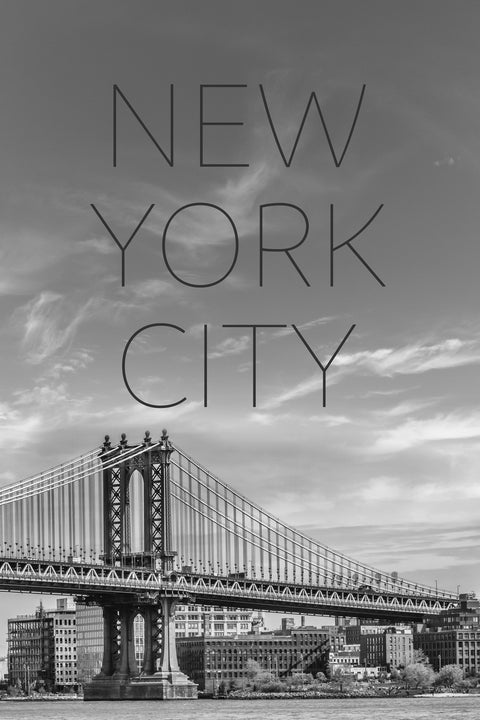 NYC Manhattan Bridge Text Wall Art