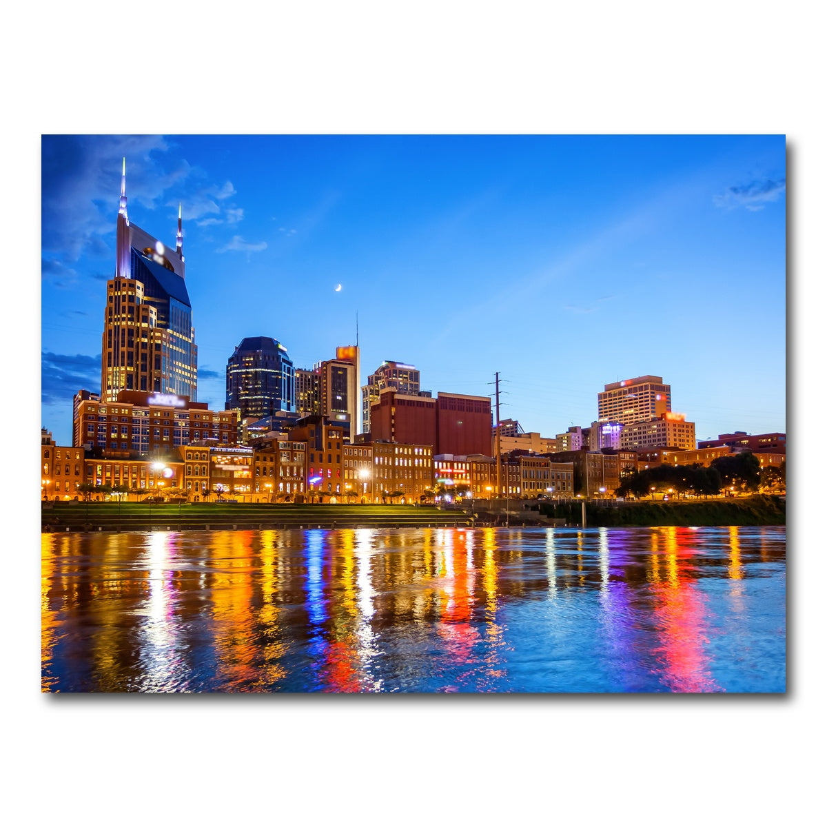 AUTO-MOCKUP WHITE | Nashville Skyline Cumberland River | 1 Piece | Gallery Wrap Canvas | group=4x3