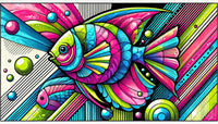 Neon Pop Art Fish Wall Art