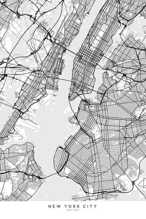 New York City Map Wall Art