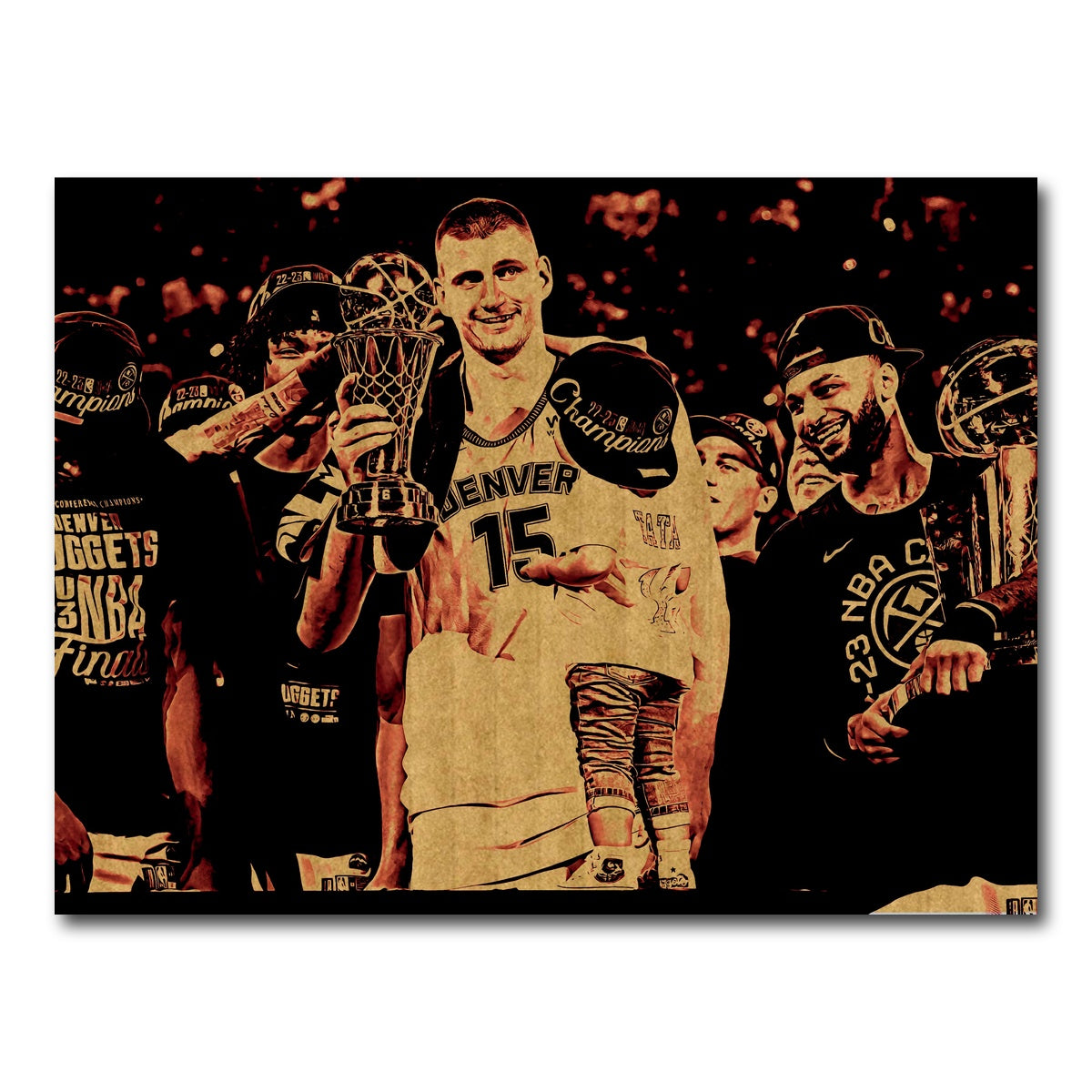 AUTO-MOCKUP WHITE | Nuggets Champions Gold | 1 Piece | Gallery Wrap Canvas | group=4x3
