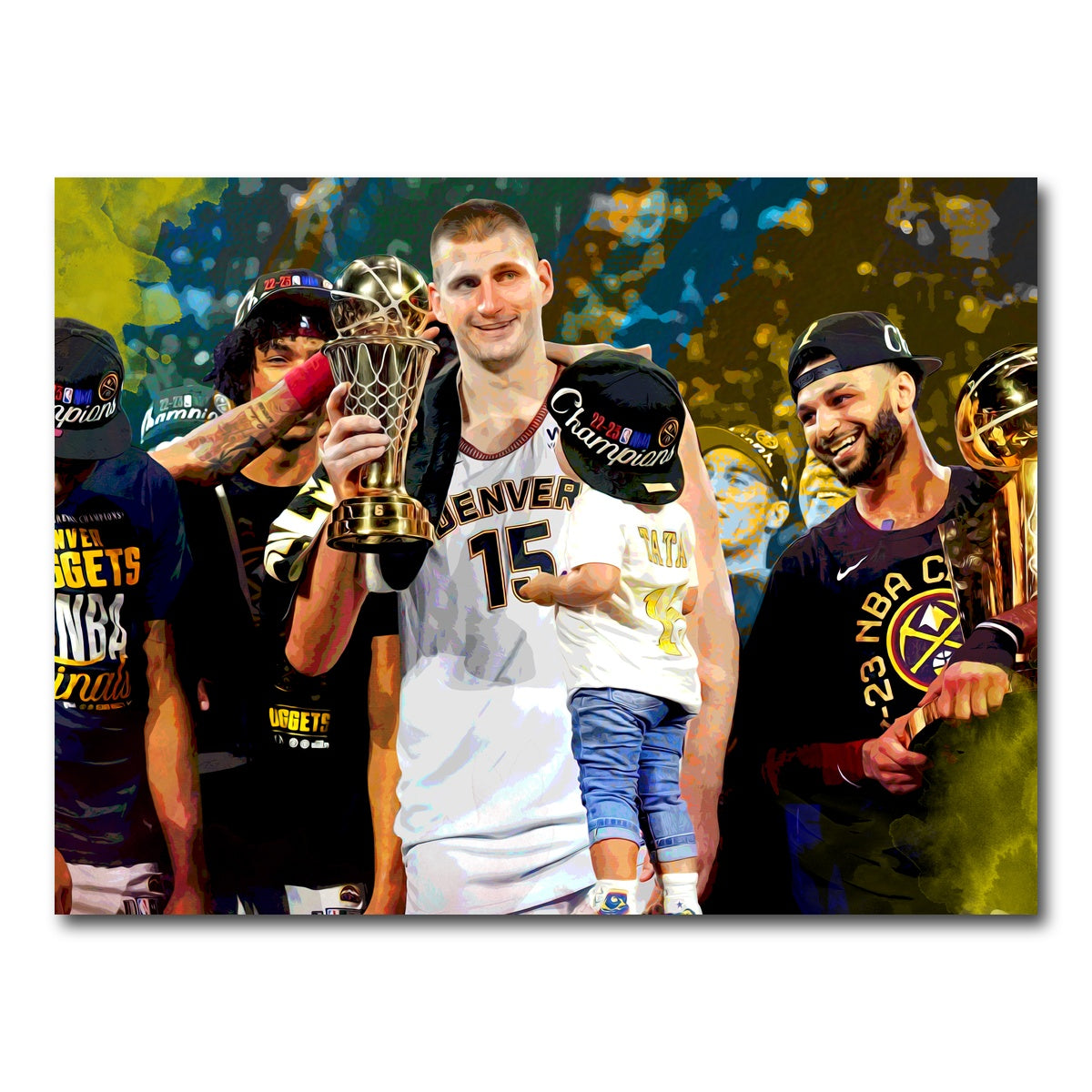 AUTO-MOCKUP WHITE | Nuggets Finals Champs | 1 Piece | Gallery Wrap Canvas | group=4x3