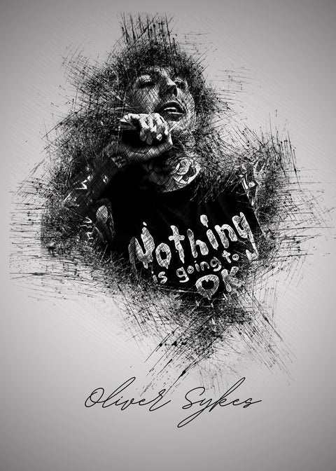 Oliver Sykes With Mic Wall Art