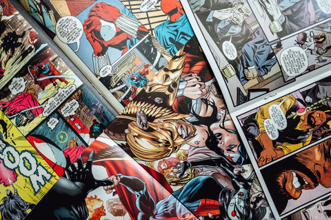 Open comic book pages Wall Art