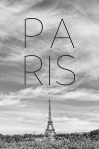 PARIS Eiffel Tower Text Wall Art