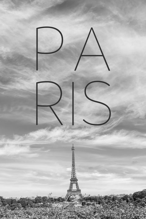 PARIS Eiffel Tower Text Wall Art