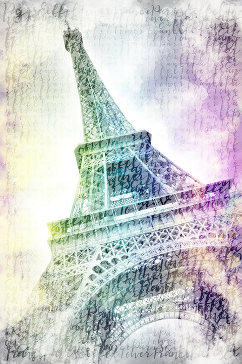 PARIS Watercolor Eiffel Tower Wall Art