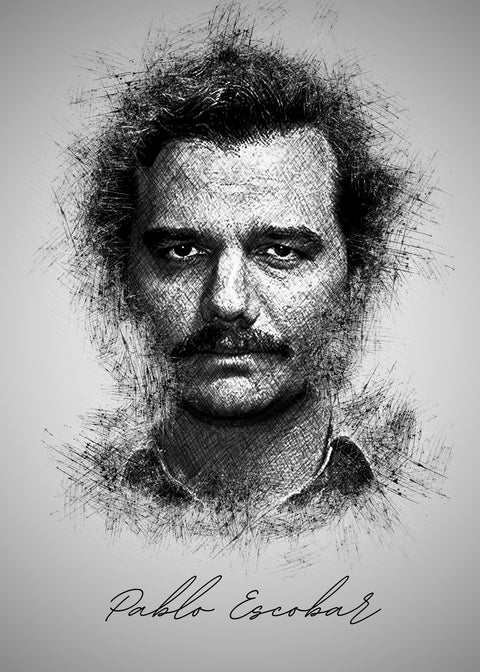 Pablo Escobar Sketch Wall Art