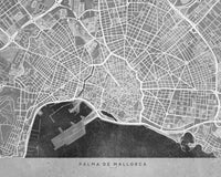 Palma De Mallorca Map 2 Wall Art