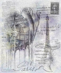 Paris Collage - Eiffel Tower and carousel Wall Art