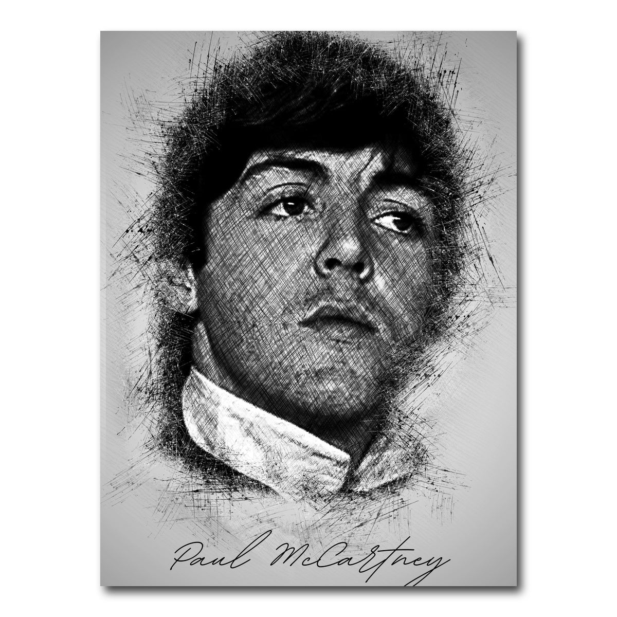 AUTO-MOCKUP WHITE | Paul McCartney Sketch | 1 Piece | Gallery Wrap Canvas | group=3x4