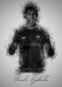 Paulo Dybala Sketch Wall Art