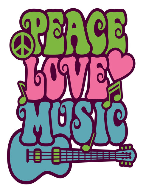 Peace Love Music Wall Art