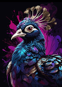 Peacock Animal Colorful Wall Art