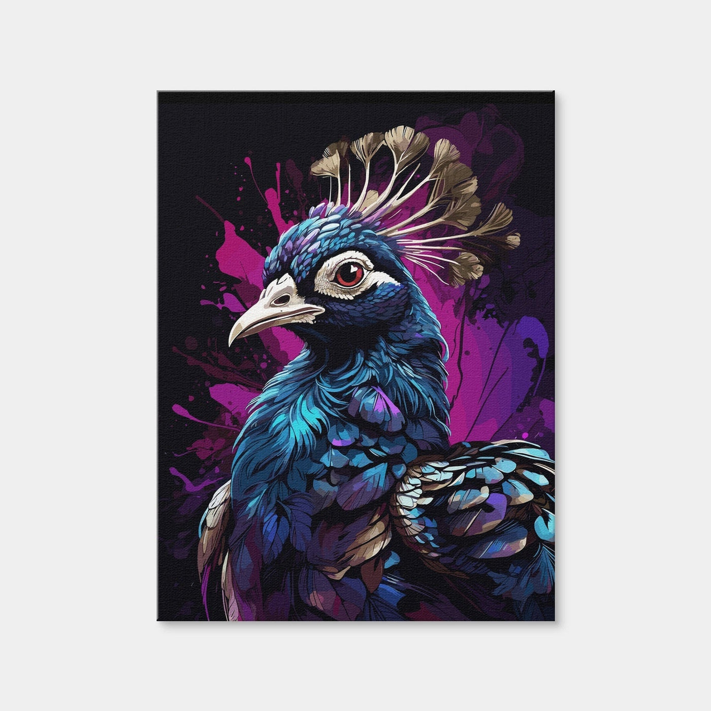 AUTO-MOCKUP WHITE | Peacock Animal Colorful | 1 Piece | Gallery Wrap Canvas | group=3x4