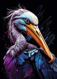 Pelican Animal Colorful Wall Art