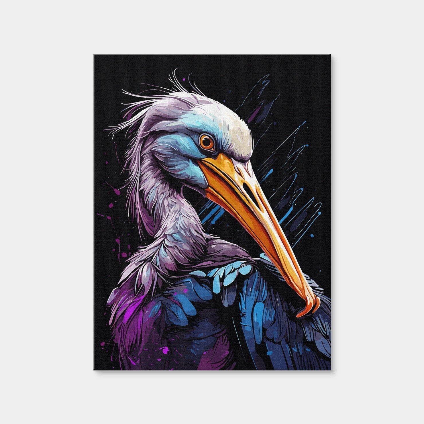 AUTO-MOCKUP WHITE | Pelican Animal Colorful | 1 Piece | Gallery Wrap Canvas | group=3x4
