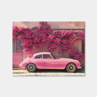 AUTO-MOCKUP WHITE | Pink Car and Flowers | 1 Piece | Gallery Wrap Canvas | group=4x3