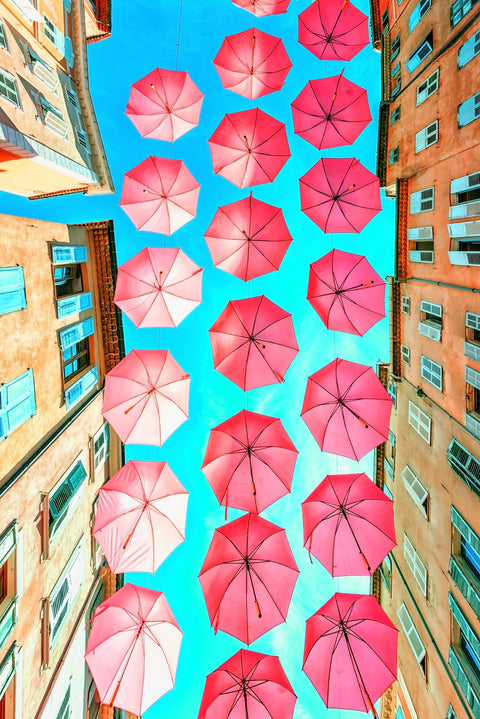 Pink Umbrellas Wall Art