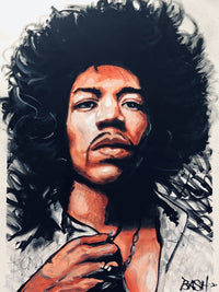 Portrait of Jimi Hendrix Wall Art
