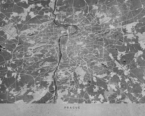 Prague Map 2 Wall Art