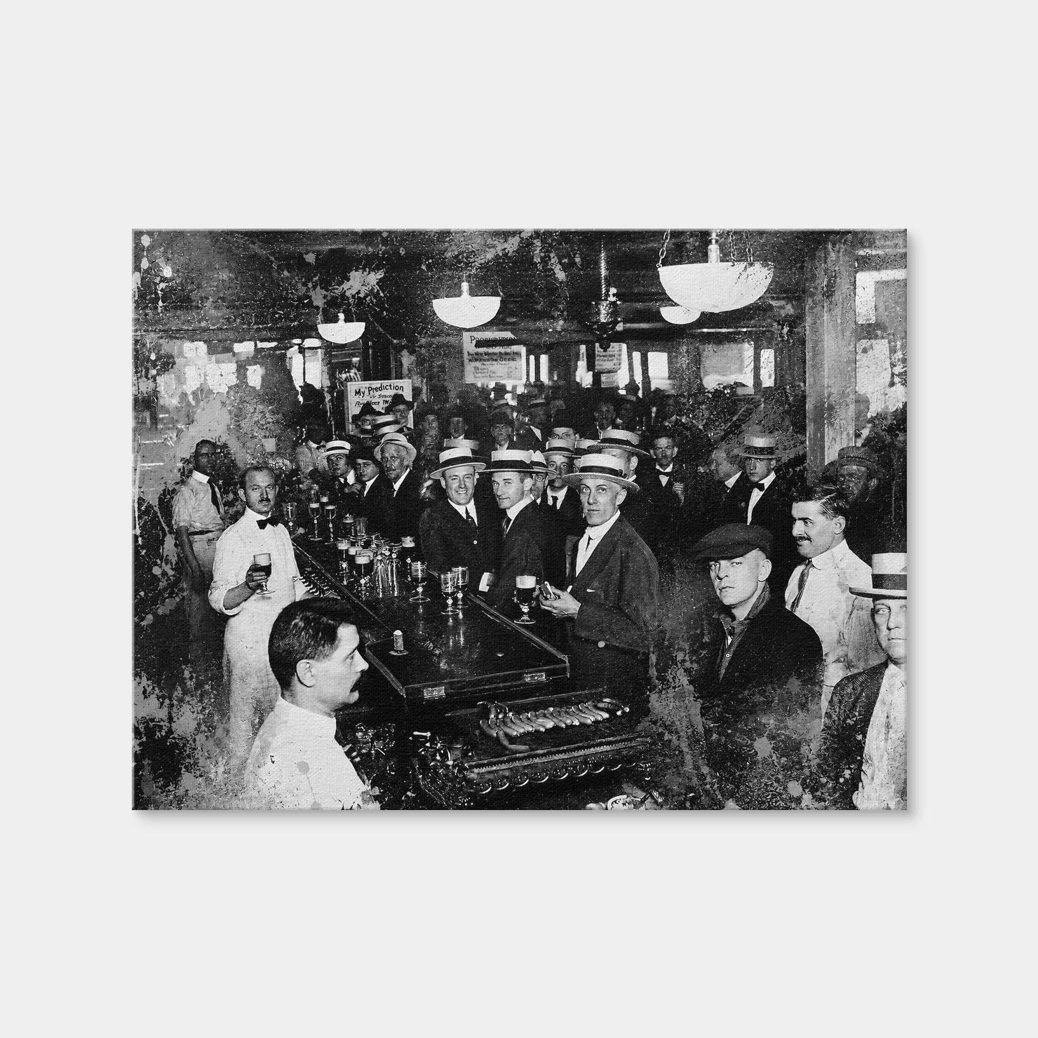 AUTO-MOCKUP WHITE | Prohibiton Pub Grayscale | 1 Piece | Gallery Wrap Canvas | group=4x3