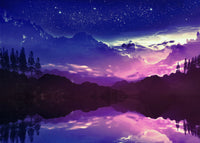 Purple Landscape Reflection Wall Art