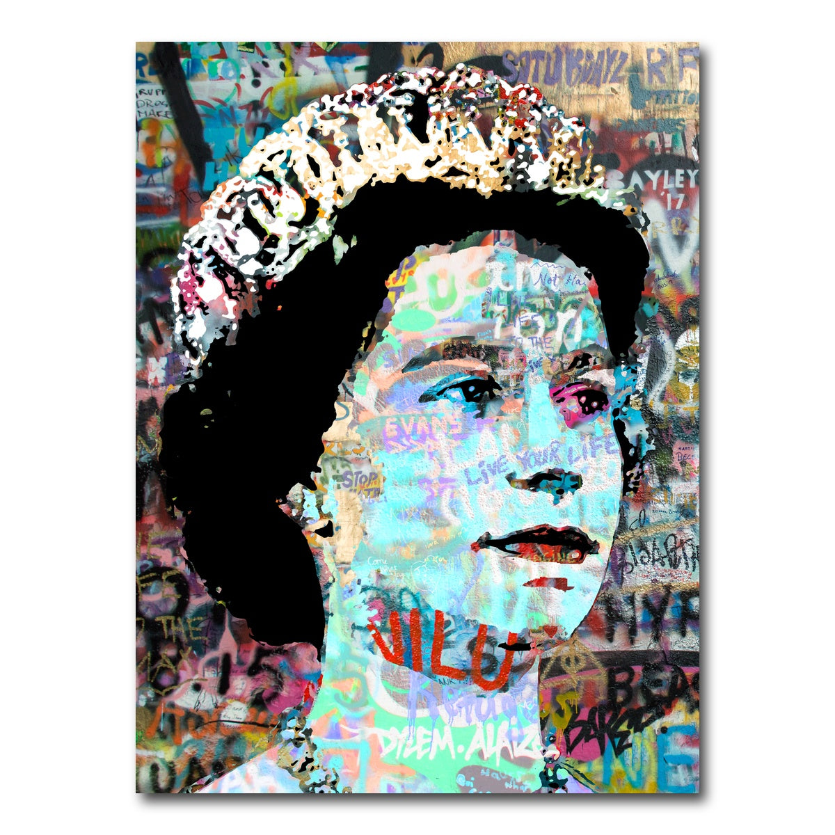 AUTO-MOCKUP WHITE | Queen Heavy Graffiti | 1 Piece | Gallery Wrap Canvas | group=3x4