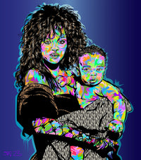 RIHANNA AND CHILD Wall Art