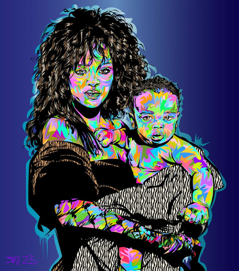 RIHANNA AND CHILD Wall Art