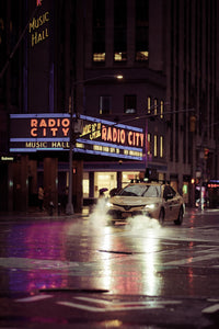 Radio City Rainy Yellow Cab Wall Art