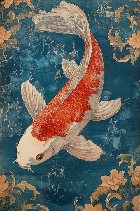 Red and white koi fish Wall Art