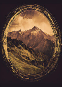 Retro Mountain View Oil Paint Wall Art