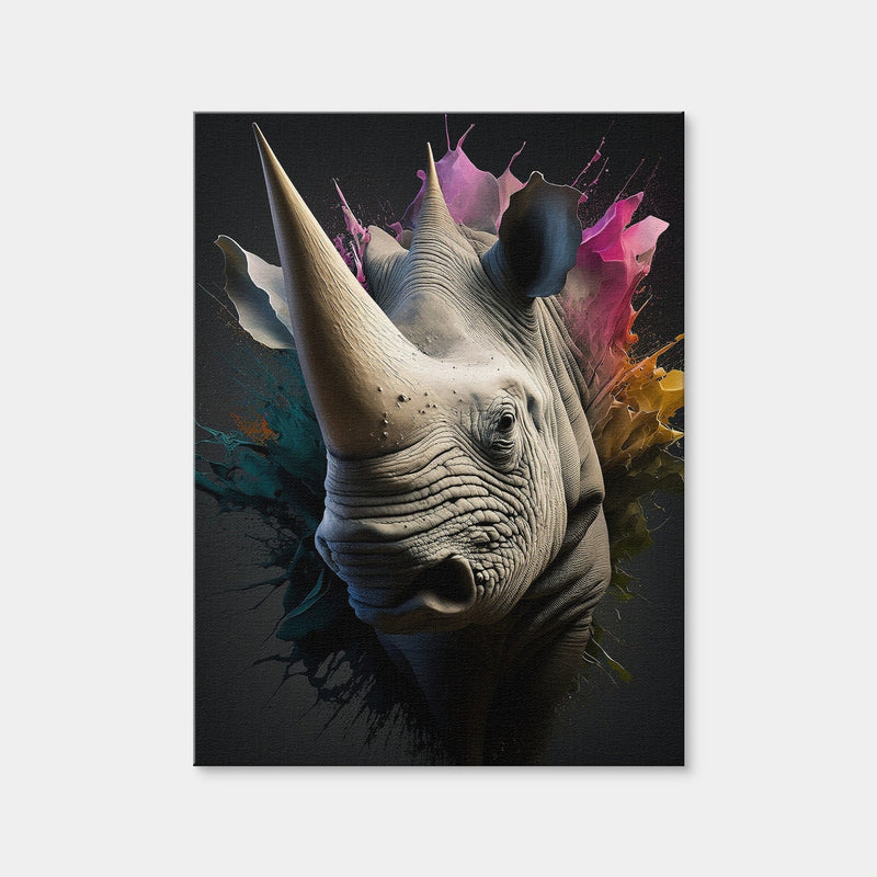 AUTO-MOCKUP WHITE | Rhinoceros Portrait | 1 Piece | Gallery Wrap Canvas | group=3x4