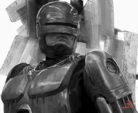 Robocop Grayscale Wall Art