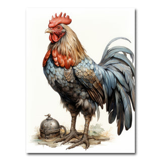AUTO-MOCKUP WHITE | Rooster With Gold Horn | 1 Piece | Gallery Wrap Canvas | group=3x4