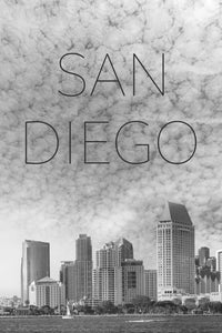 SAN DIEGO Skyline Text Wall Art