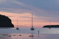 Sailboats at sunset Door County Wall Art