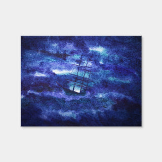 AUTO-MOCKUP WHITE | Sailing Ship in the Night Storm | 1 Piece | Gallery Wrap Canvas | group=4x3