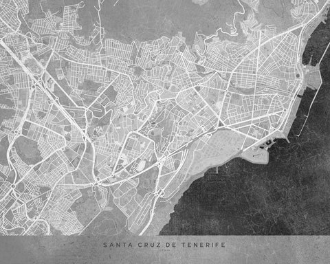 Santa Cruz De Tenerife Map 2 Wall Art