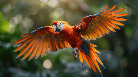 Scarlet Macaw in Flight Wall Art