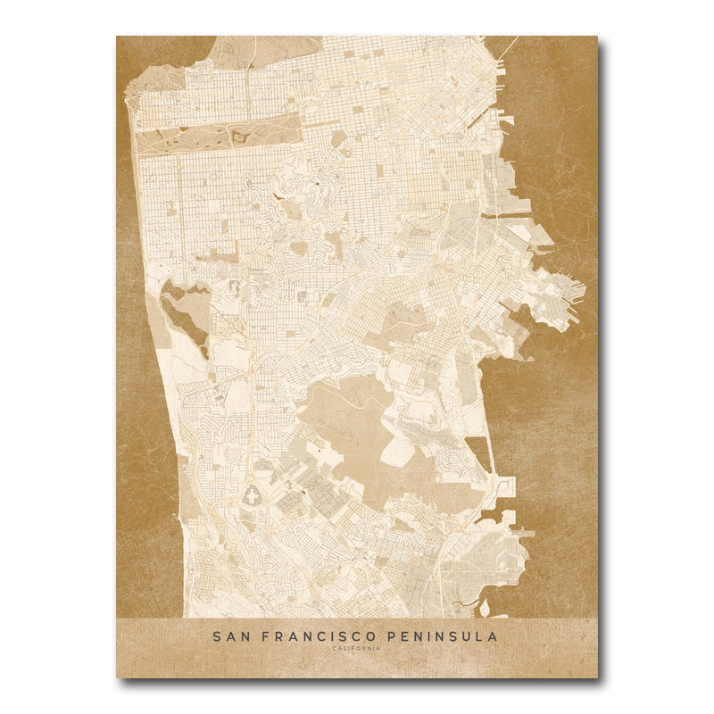 AUTO-MOCKUP WHITE | Sepia San Francisco Peninsula | 1 Piece | Gallery Wrap Canvas | group=3x4
