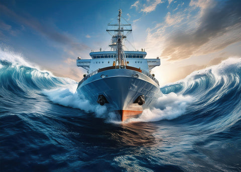 Ship in High Waves Wall Art