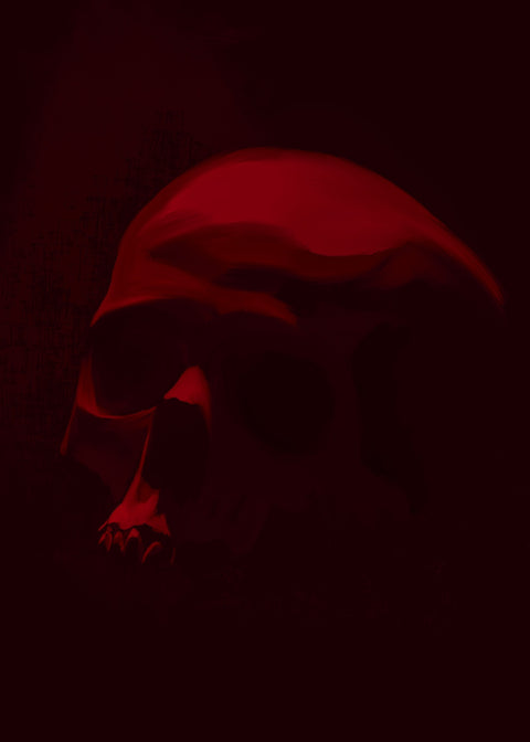 Skull Dark Red Wall Art