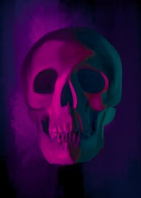Skull Purple Shade Wall Art