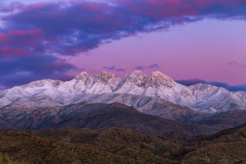 Snow Clad Four Peaks Mountain Wall Art